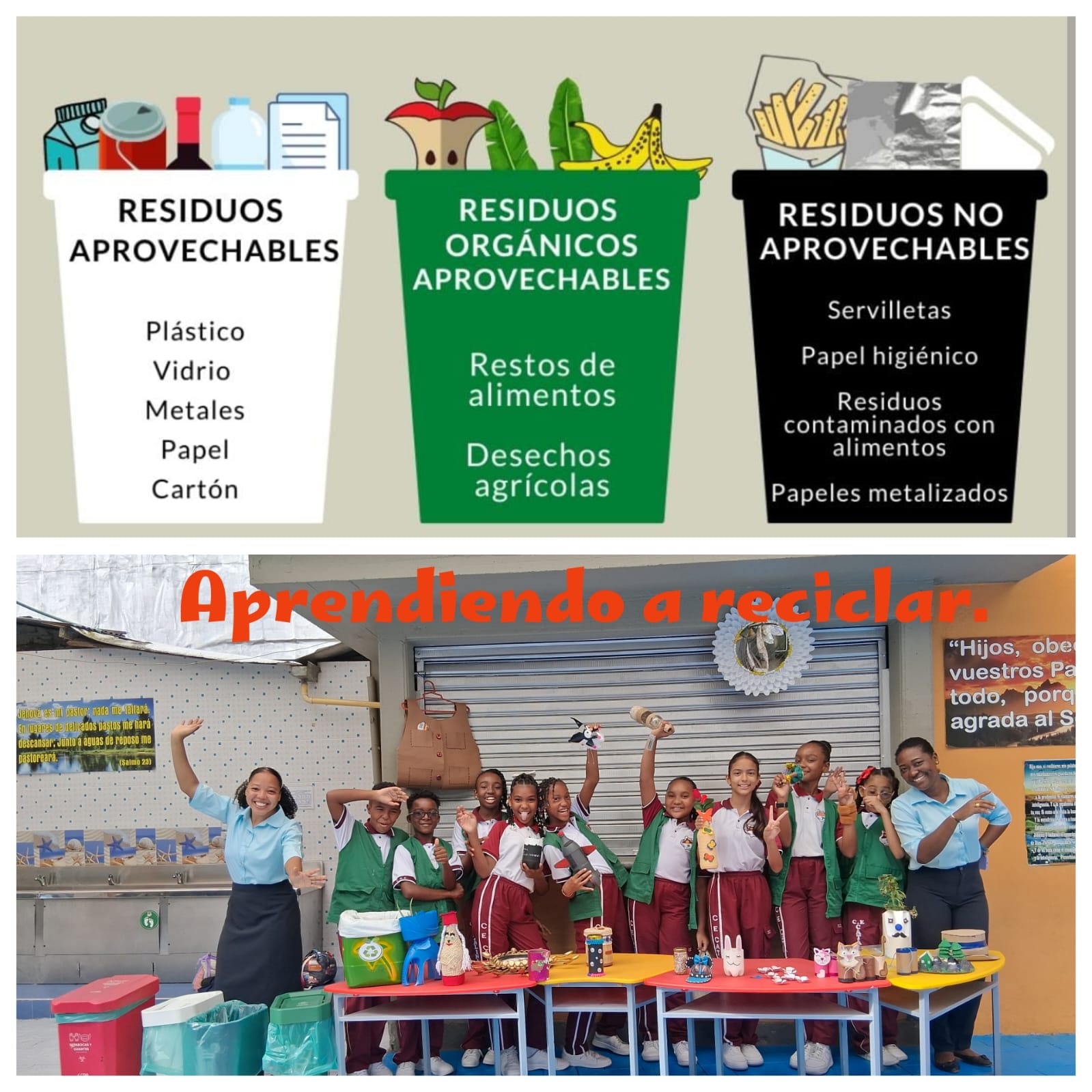 Tipos de residuos y grupo feliz